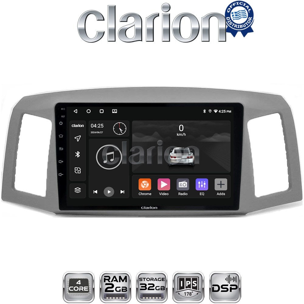 CLARION GL31307 Οθόνη OEM Multimedia Αυτοκινήτου για Jeep Grand Cherokee 2004 > 2011 (CarPlay/AndroidAuto/BT/GPS/WIFI/GPRS)