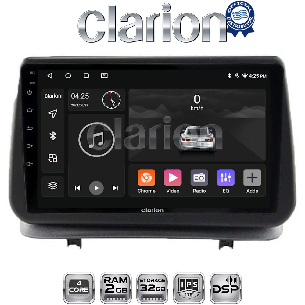 CLARION GL31319 Οθόνη OEM Multimedia Αυτοκινήτου για Renault Clio III 2005 > 2011 (CarPlay/AndroidAuto/BT/GPS/WIFI/GPRS)