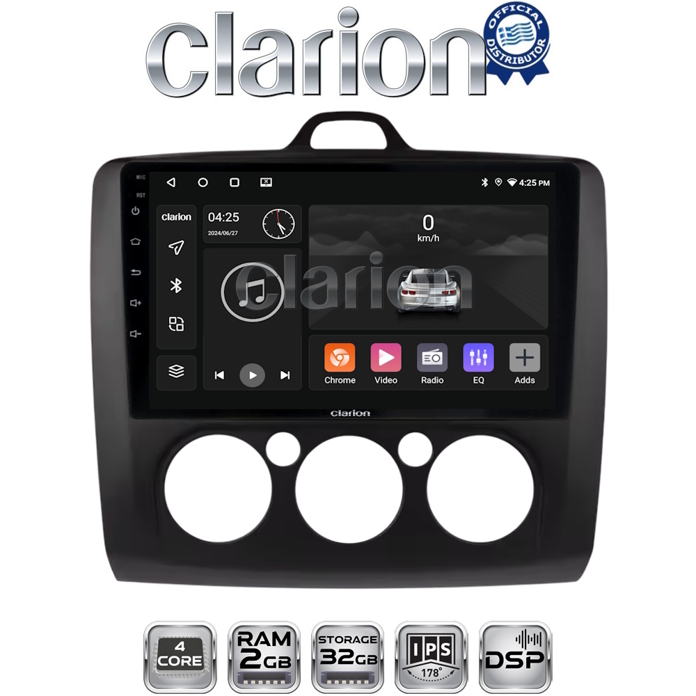 CLARION GL31329B Οθόνη OEM Multimedia Αυτοκινήτου για Ford Focus 2004 > 2012 (CarPlay/AndroidAuto/BT/GPS/WIFI)