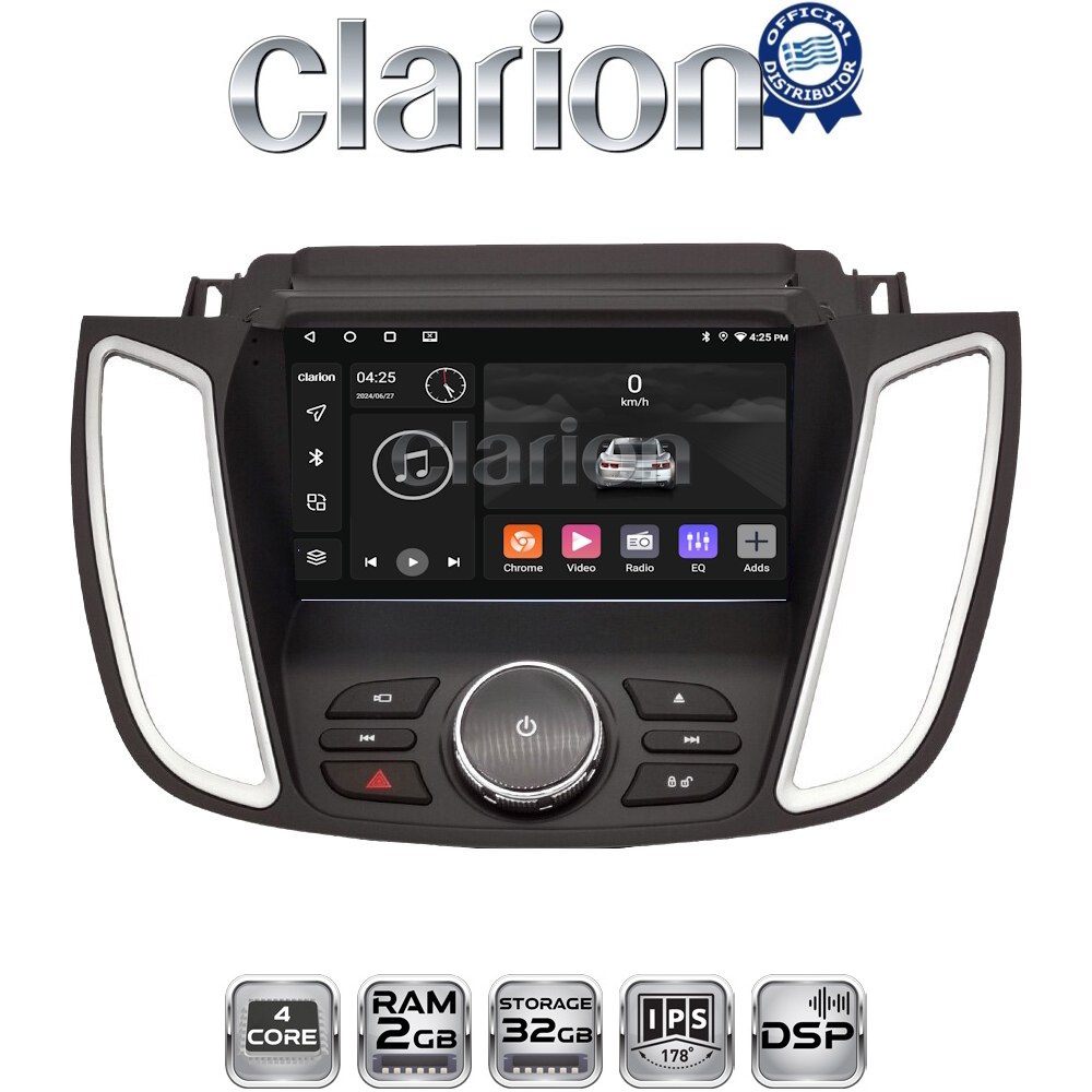 CLARION GL31362D Οθόνη OEM Multimedia Αυτοκινήτου για FORD KUGA 2013 > 2019C-MAX 2011 > 2019 με NAVI (CarPlay/AndroidAuto/BT/GPS/WIFI/GPRS)
