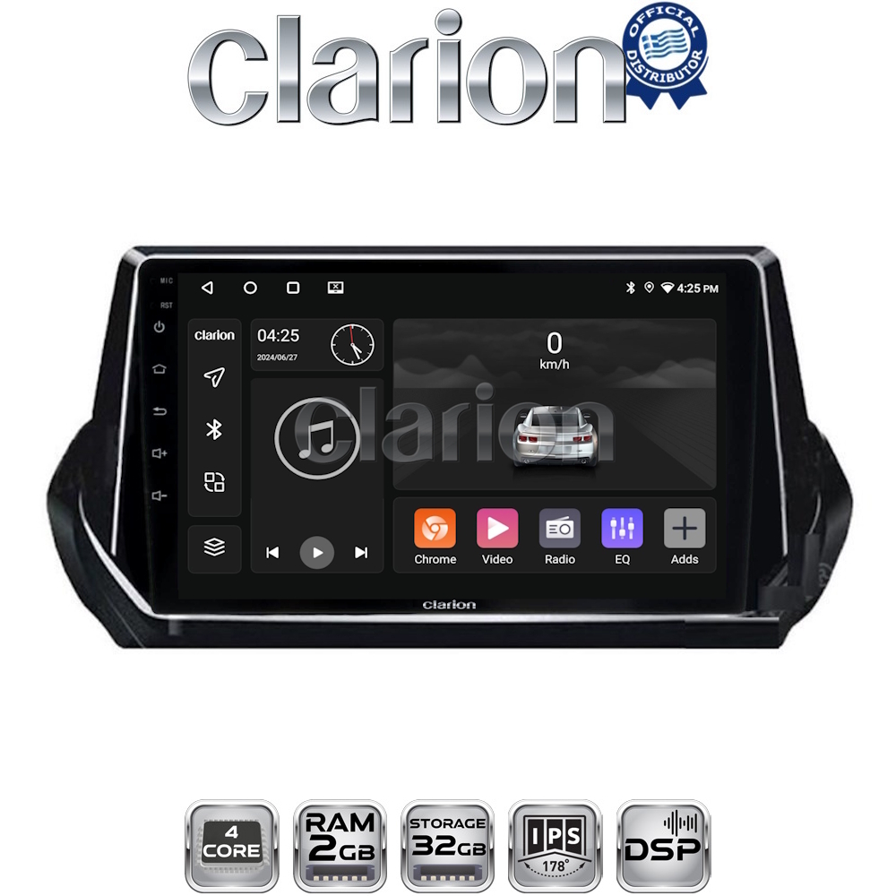 CLARION GL31375 Οθόνη OEM Multimedia Αυτοκινήτου για PEUGEOT 208-2008 2012>  (CarPlay/AndroidAuto/BT/GPS/WIFI/GPRS)