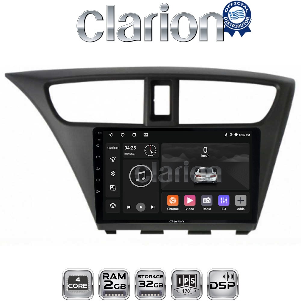 CLARION GL31389 Οθόνη OEM Multimedia Αυτοκινήτου για Honda Civic 2012 > 2016 (CarPlay/AndroidAuto/BT/GPS/WIFI/GPRS)