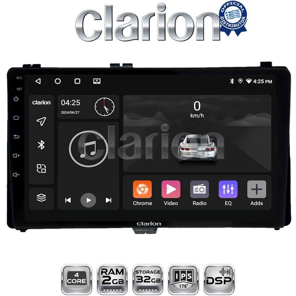 CLARION GL31418 Οθόνη OEM Multimedia Αυτοκινήτου για Toyota Auris '15> & Corolla '17-'19 (CarPlay/AndroidAuto/BT/GPS/WIFI/GPRS)