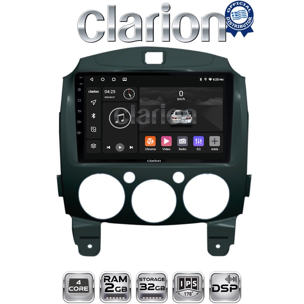 CLARION GL31430 Οθόνη OEM Multimedia Αυτοκινήτου για MAZDA 2 2007>2014 (CarPlay/AndroidAuto/BT/GPS/WIFI/GPRS)
