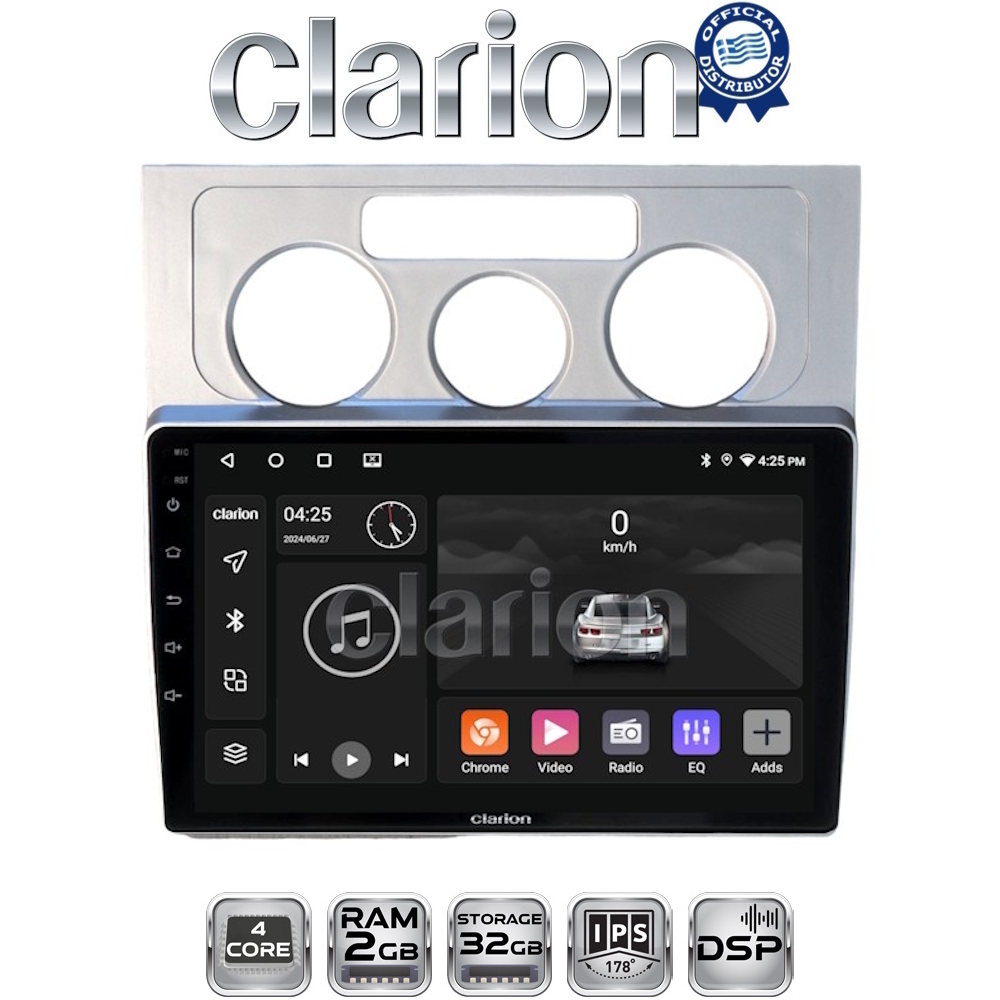CLARION GL31512 Οθόνη OEM Multimedia Αυτοκινήτου για VW Touran 2003 > 2010 (CarPlay/AndroidAuto/BT/GPS/WIFI/GPRS)