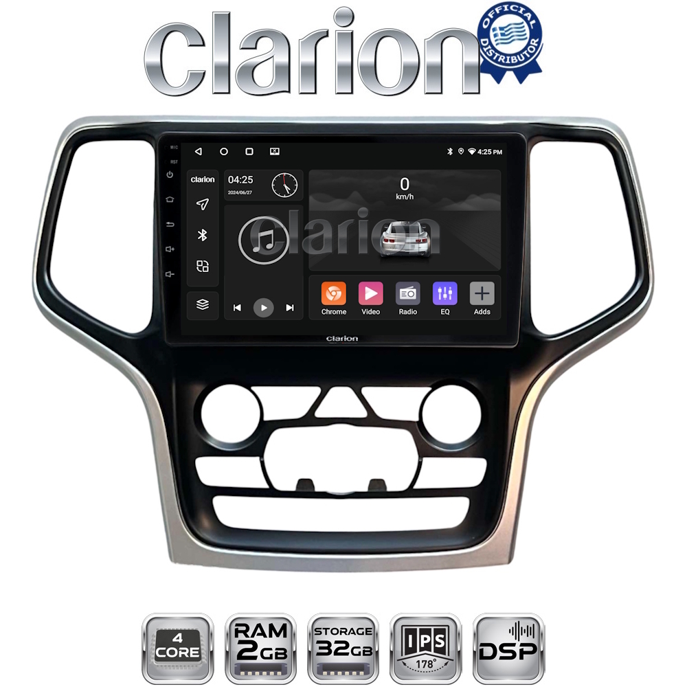 CLARION GL31534A Οθόνη OEM Multimedia Αυτοκινήτου για Jeep Grand Cherokee 2014 > 2019 (CarPlay/AndroidAuto/BT/GPS/WIFI/GPRS)