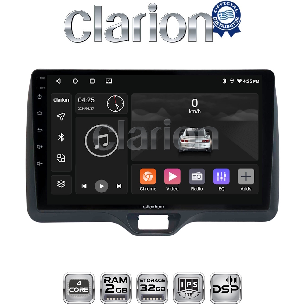 CLARION GL31554H Οθόνη OEM Multimedia Αυτοκινήτου για Toyota Yaris 2020 > 2023 (CarPlay/AndroidAuto/BT/GPS/WIFI/GPRS)