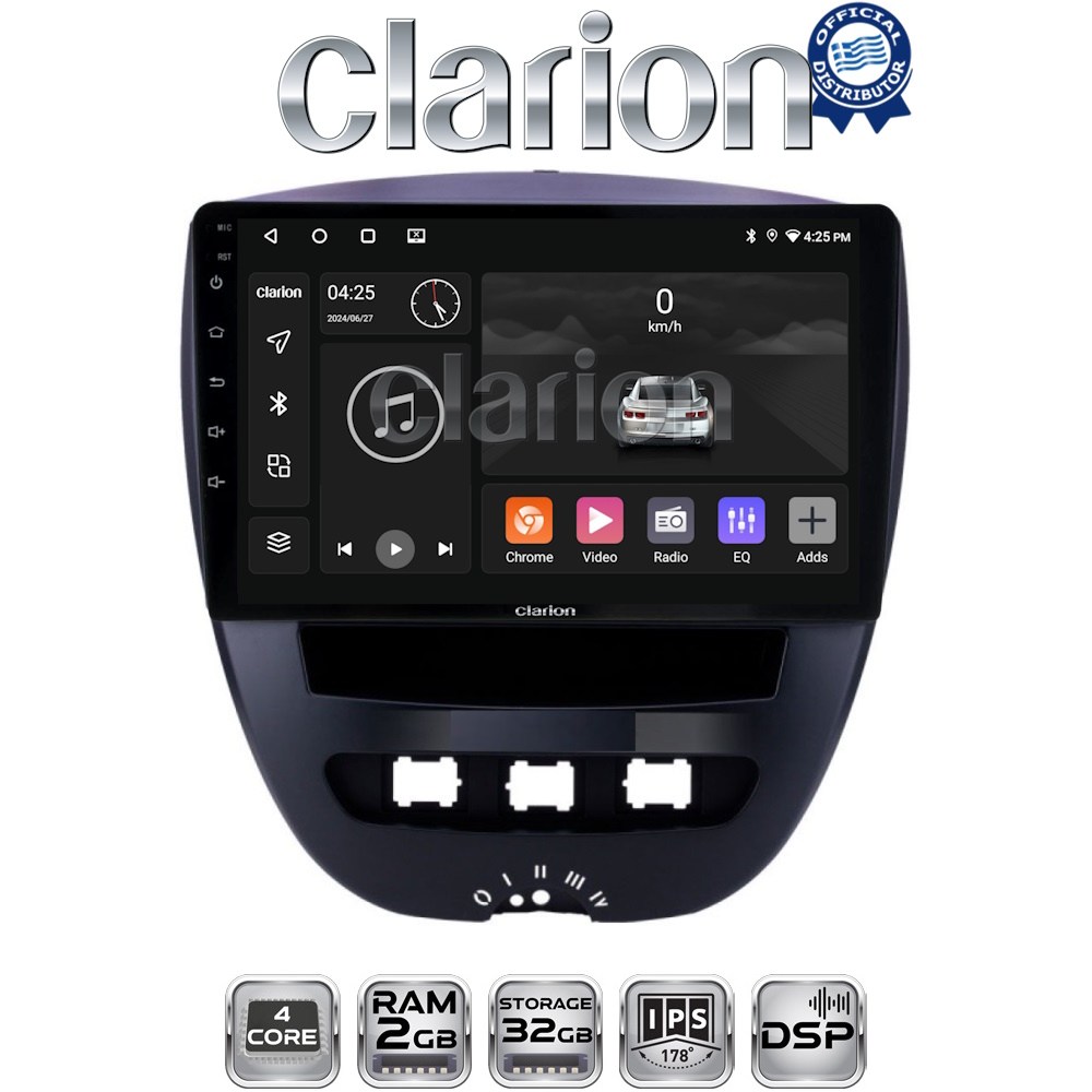 CLARION GL31560 Οθόνη OEM Multimedia Αυτοκινήτου για Aygo & C1 & 107 '05>'14 (CarPlay/AndroidAuto/BT/GPS/WIFI/GPRS)