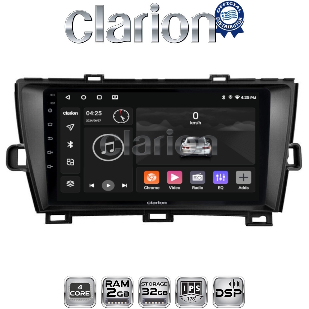 CLARION GL31561B Οθόνη OEM Multimedia Αυτοκινήτου για Toyota Prius 2009 > 2015 (CarPlay/AndroidAuto/BT/GPS/WIFI/GPRS)