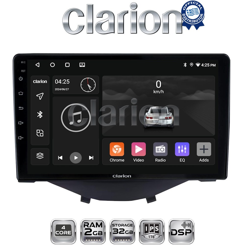 CLARION GL31564B Οθόνη OEM Multimedia Αυτοκινήτου για Toyota Aygo 2014 > Citroen C1 2014 > Peugeot 107 2014 > (CarPlay/AndroidAuto/BT/GPS/WIFI/GPRS)