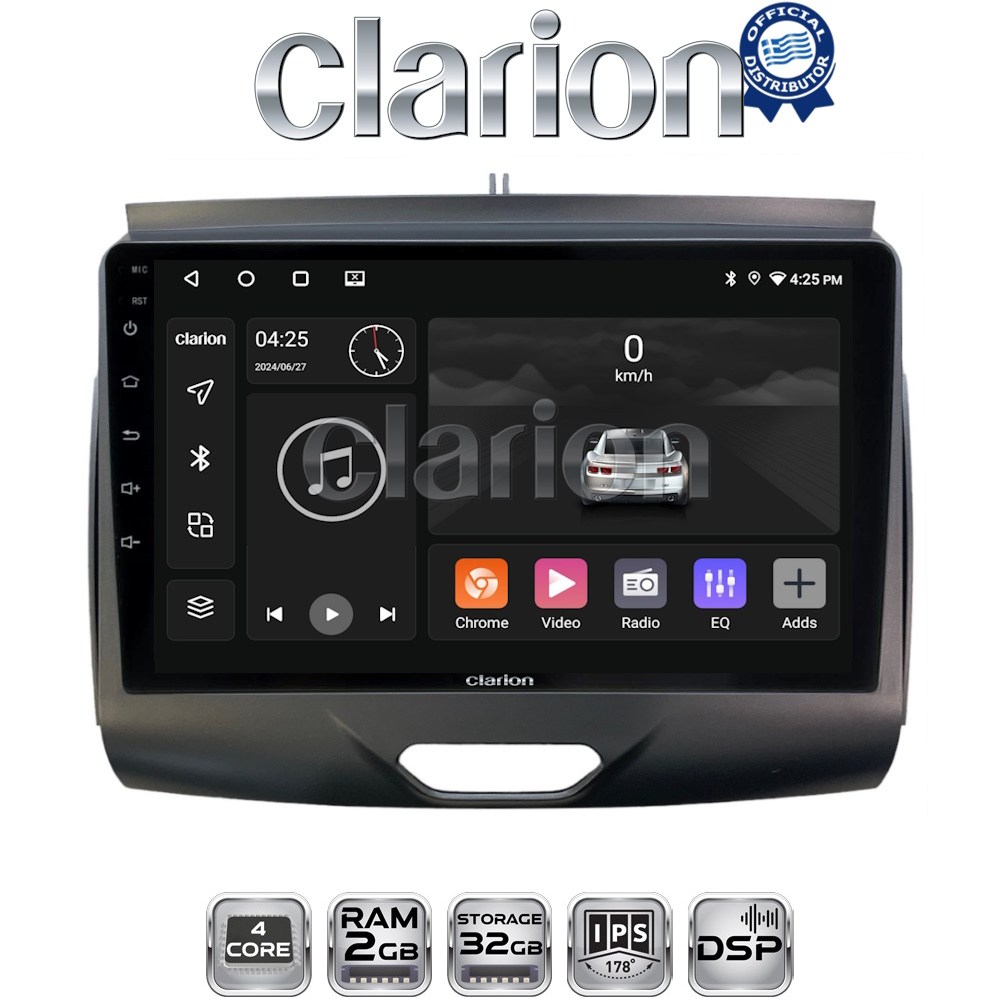CLARION GL31576A Οθόνη OEM Multimedia Αυτοκινήτου για Ford Ranger 2015 > 2020 (CarPlay/AndroidAuto/BT/GPS/WIFI/GPRS)