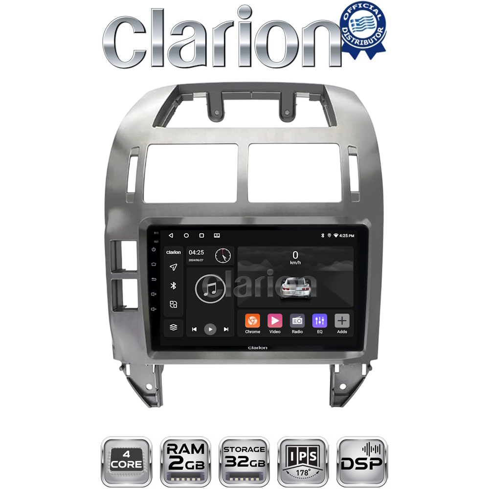 CLARION GL31582S Οθόνη OEM Multimedia Αυτοκινήτου για VW Polo 2002 > 2009 (CarPlay/AndroidAuto/BT/GPS/WIFI/GPRS)