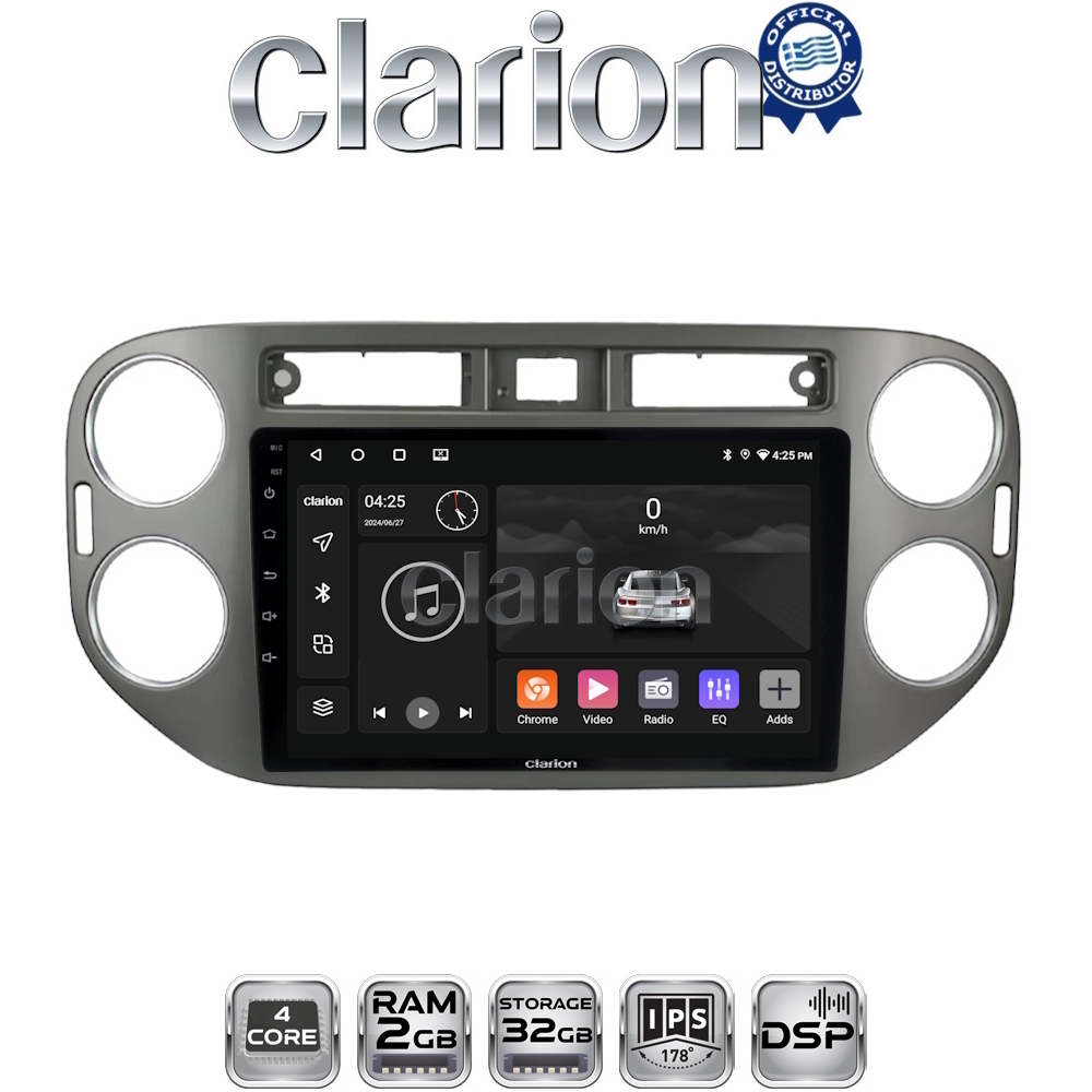 CLARION GL31590G Οθόνη OEM Multimedia Αυτοκινήτου για VW Tiguan 2007 - 2016 Ανθρακί (CarPlay/AndroidAuto/BT/GPS/WIFI/GPRS)