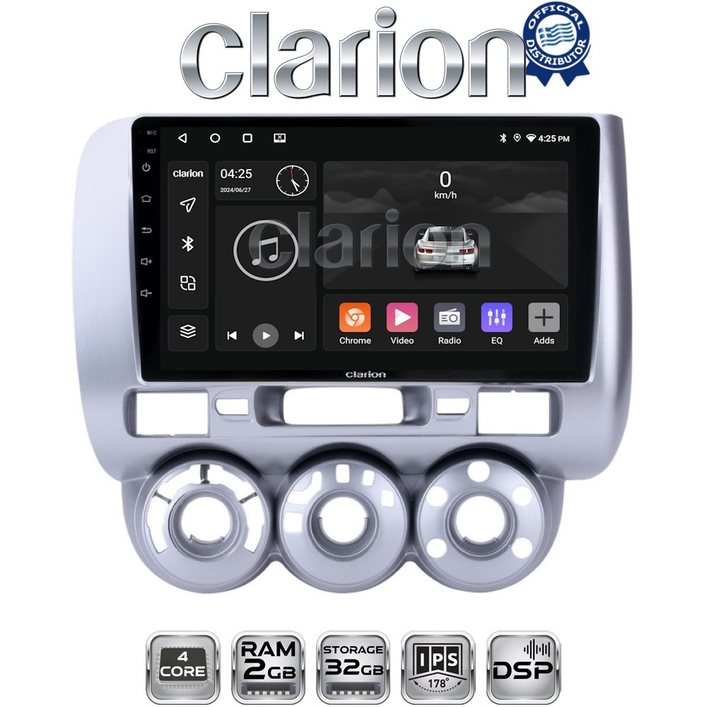 CLARION GL31730 Οθόνη OEM Multimedia Αυτοκινήτου για HONDA JAZZ 2002>2009 (CarPlay/AndroidAuto/BT/GPS/WIFI/GPRS)