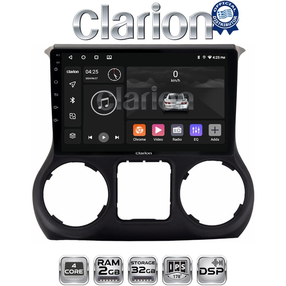 CLARION GL31745B Οθόνη OEM Multimedia Αυτοκινήτου για Jeep Wrangler 2011 > 2017 (CarPlay/AndroidAuto/BT/GPS/WIFI/GPRS)