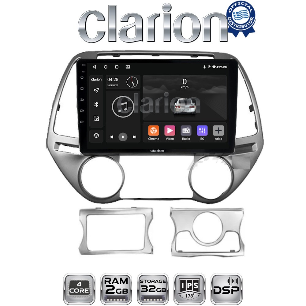 CLARION GL31839 Οθόνη OEM Multimedia Αυτοκινήτου για HYUNDAI i20 2008>2013 (CarPlay/AndroidAuto/BT/GPS/WIFI/GPRS)