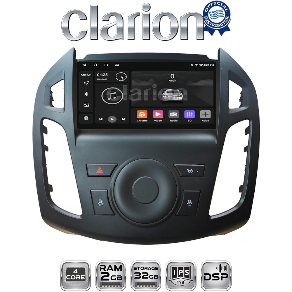 CLARION GL31858B Οθόνη OEM Multimedia Αυτοκινήτου για Ford Transit Connect 2013 > 2017 (CarPlay/AndroidAuto/BT/GPS/WIFI/GPRS)