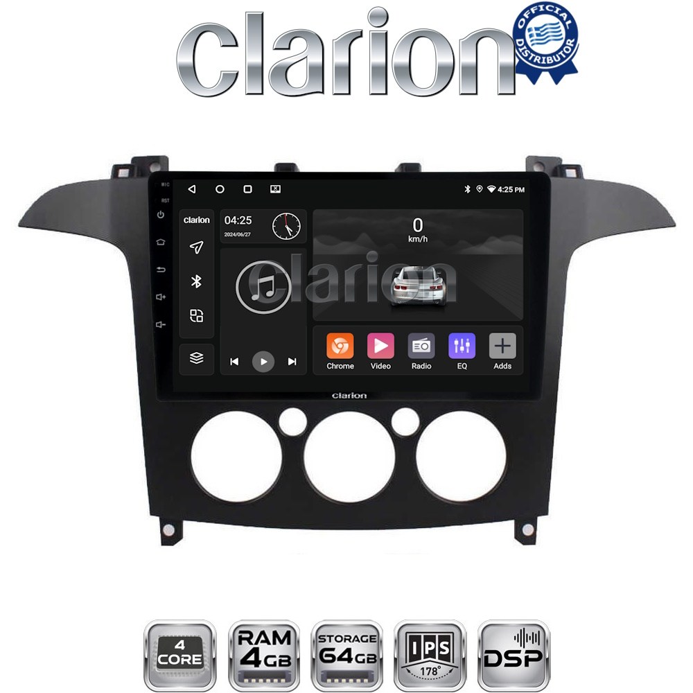 CLARION GL32003A Οθόνη OEM Multimedia Αυτοκινήτου για Ford S-Max 2006 > 2014 (CarPlay/AndroidAuto/BT/GPS/WIFI/GPRS)