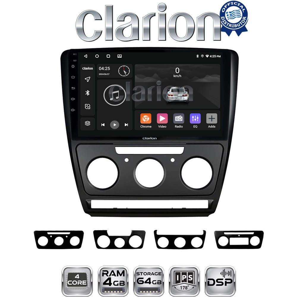 CLARION GL32005B Οθόνη OEM Multimedia Αυτοκινήτου για Skoda Octavia 2005 > 2012  (CarPlay/AndroidAuto/BT/GPS/WIFI/GPRS)