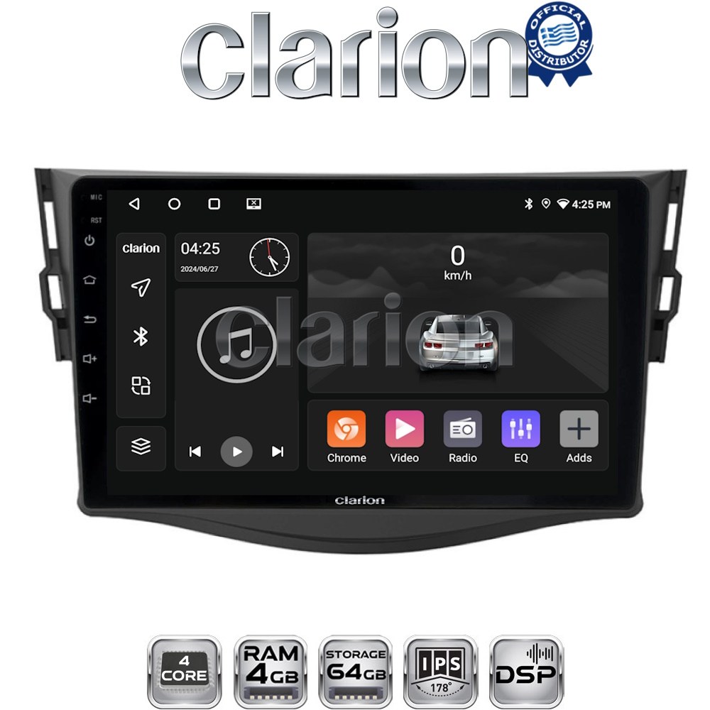 CLARION GL32018 Οθόνη OEM Multimedia Αυτοκινήτου για TOYOTA RAV4 2006 > 2012 (CarPlay/AndroidAuto/BT/GPS/WIFI/GPRS)
