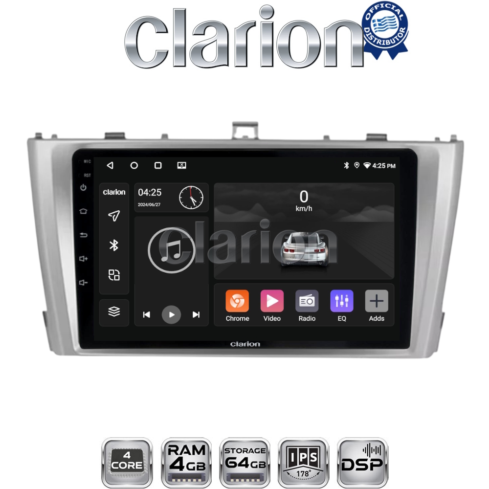 CLARION GL32027 Οθόνη OEM Multimedia Αυτοκινήτου για TOYOTA AVENSIS T27 2009 > 2016  (CarPlay/AndroidAuto/BT/GPS/WIFI/GPRS)