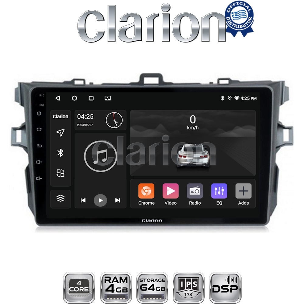 CLARION GL32063 Οθόνη OEM Multimedia Αυτοκινήτου για TOYOTA COROLLA 2006>2012  (CarPlay/AndroidAuto/BT/GPS/WIFI/GPRS)