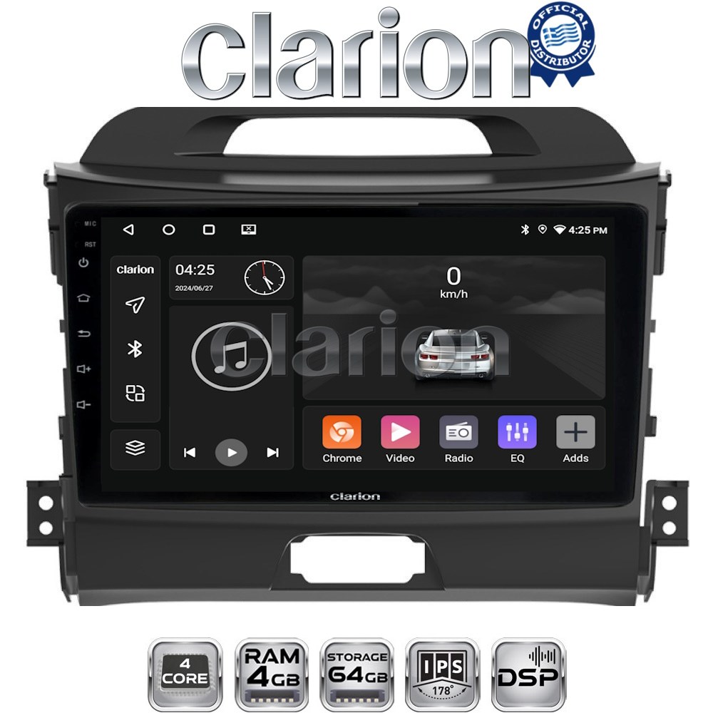 CLARION GL32074 Οθόνη OEM Multimedia Αυτοκινήτου για KIA SPORTAGE 2010>2015 (CarPlay/AndroidAuto/BT/GPS/WIFI/GPRS)