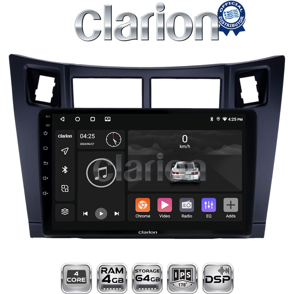 CLARION GL32084 Οθόνη OEM Multimedia Αυτοκινήτου για Τoyota Yaris 2006 > 2011 (CarPlay/AndroidAuto/BT/GPS/WIFI/GPRS)