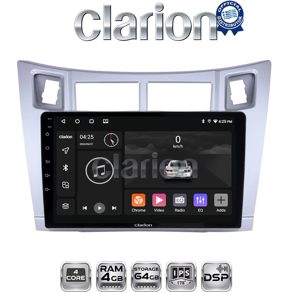 CLARION GL32084S Οθόνη OEM Multimedia Αυτοκινήτου για Τoyota Yaris 2006 > 2011 (CarPlay/AndroidAuto/BT/GPS/WIFI/GPRS)