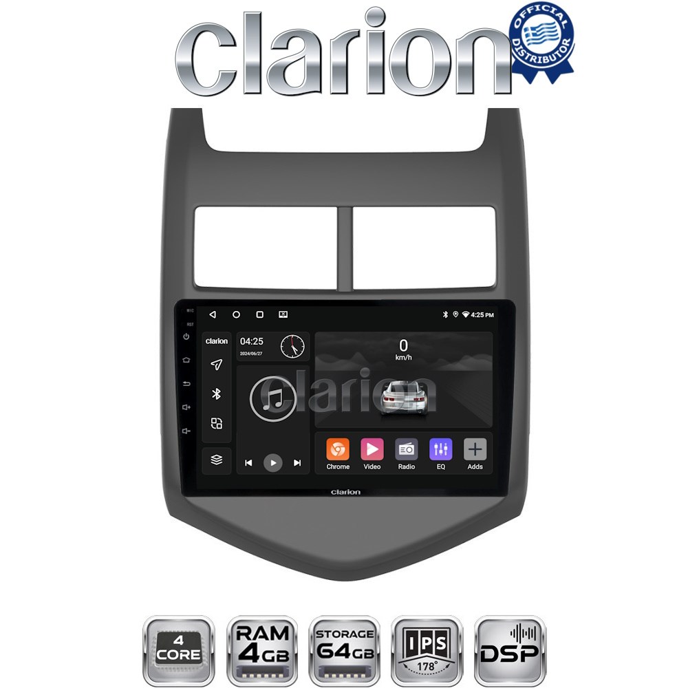 CLARION GL32107 Οθόνη OEM Multimedia Αυτοκινήτου για CHEVROLET AVEO 2012> (CarPlay/AndroidAuto/BT/GPS/WIFI/GPRS)