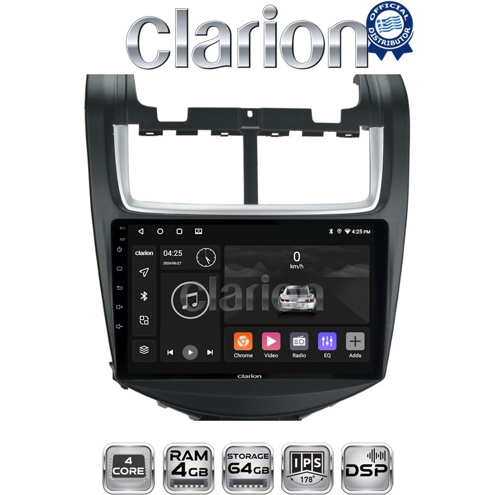 CLARION GL32108 Οθόνη OEM Multimedia Αυτοκινήτου για Chevrolet Aveo 2014>2017 (CarPlay/AndroidAuto/BT/GPS/WIFI/GPRS)