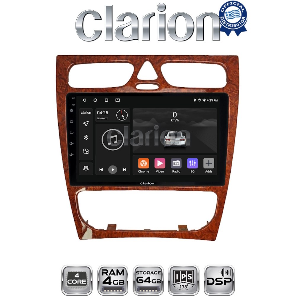 CLARION GL32171W Οθόνη OEM Multimedia Αυτοκινήτου για Mercedes C Class 1999 > 2004 (Προ Facelift) (CarPlay/AndroidAuto/BT/GPS/WIFI/GPRS)