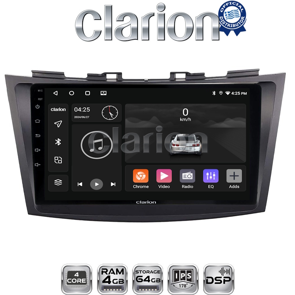 CLARION GL32179 Οθόνη OEM Multimedia Αυτοκινήτου για SUZUKI SWIFT 2011>2016 (CarPlay/AndroidAuto/BT/GPS/WIFI/GPRS)