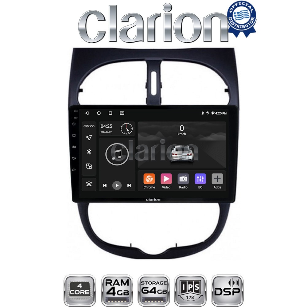 CLARION GL32206 Οθόνη OEM Multimedia Αυτοκινήτου για Peugeot 206 2002 > 2006 (CarPlay/AndroidAuto/BT/GPS/WIFI/GPRS)