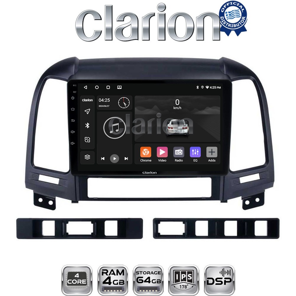 CLARION GL32239 Οθόνη OEM Multimedia Αυτοκινήτου για Hyundai SantaFe 2006 > 2013 (CarPlay/AndroidAuto/BT/GPS/WIFI/GPRS)