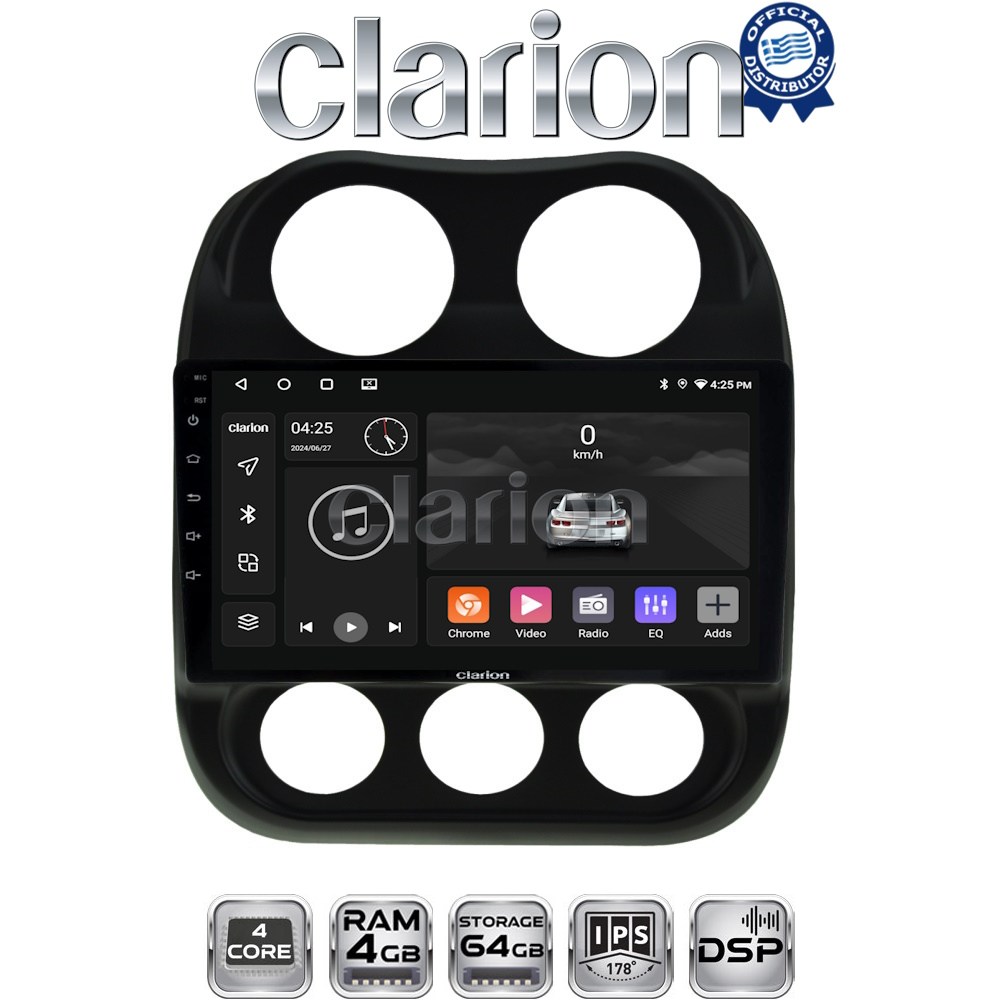 CLARION GL32252 Οθόνη OEM Multimedia Αυτοκινήτου για JEEP COMPASS 2011>2016 (CarPlay/AndroidAuto/BT/GPS/WIFI/GPRS)