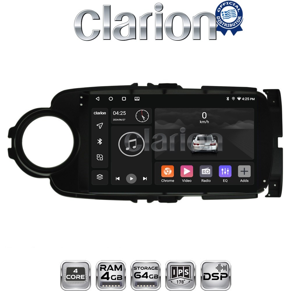 CLARION GL32254B Οθόνη OEM Multimedia Αυτοκινήτου για Toyota Yaris 2012 > 2015 (CarPlay/AndroidAuto/BT/GPS/WIFI/GPRS)