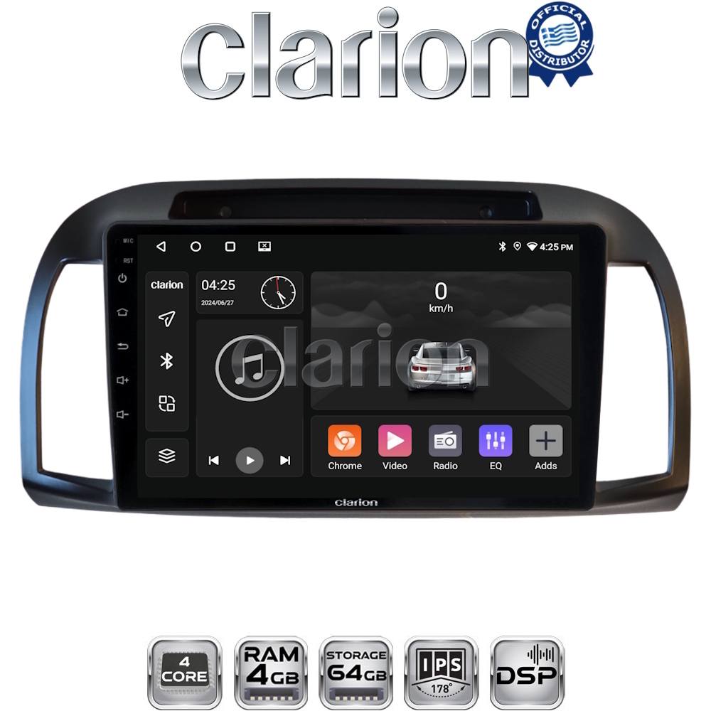 CLARION GL32300B Οθόνη OEM Multimedia Αυτοκινήτου για Nissan Micra 2002 > 2007 (CarPlay/AndroidAuto/BT/GPS/WIFI/GPRS)
