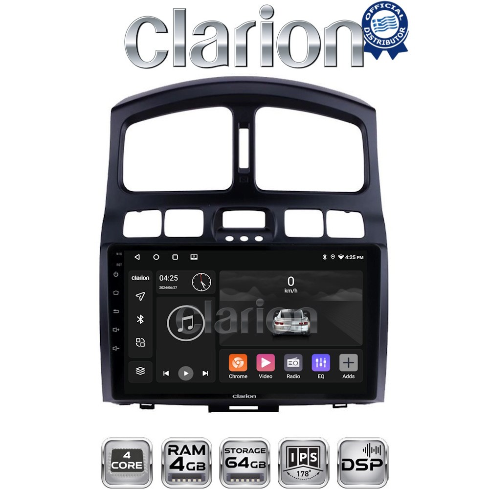 CLARION GL32317 Οθόνη OEM Multimedia Αυτοκινήτου για Hyundai SantaFe 2004 > 2006 (CarPlay/AndroidAuto/BT/GPS/WIFI/GPRS)