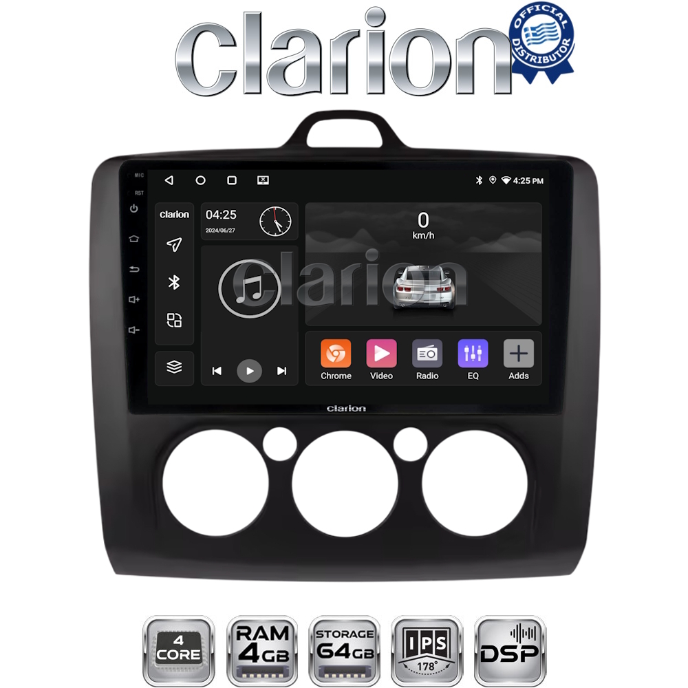 CLARION GL32329B Οθόνη OEM Multimedia Αυτοκινήτου για Ford Focus 2004 > 2012 (CarPlay/AndroidAuto/BT/GPS/WIFI/GPRS)