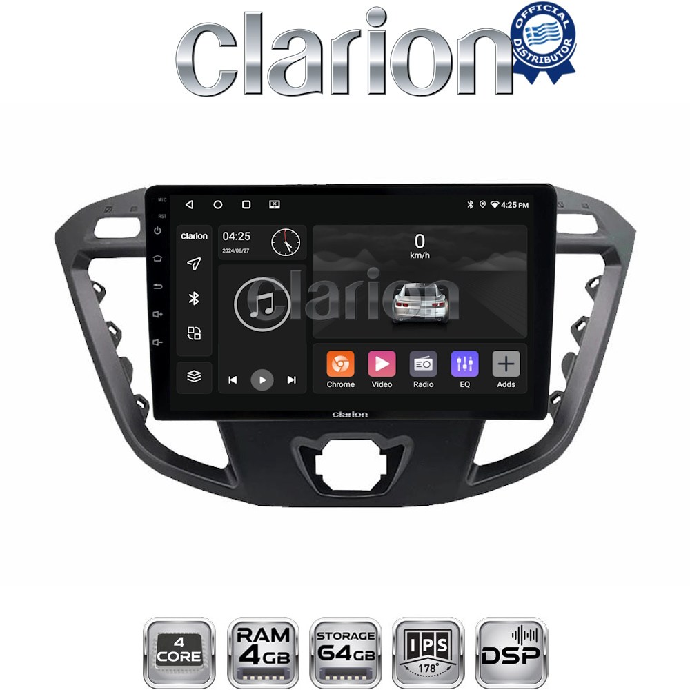 CLARION GL32366 Οθόνη OEM Multimedia Αυτοκινήτου για TRANSIT CUSTOM - TOURNEO CUSTOM 2013> (CarPlay/AndroidAuto/BT/GPS/WIFI/GPRS)