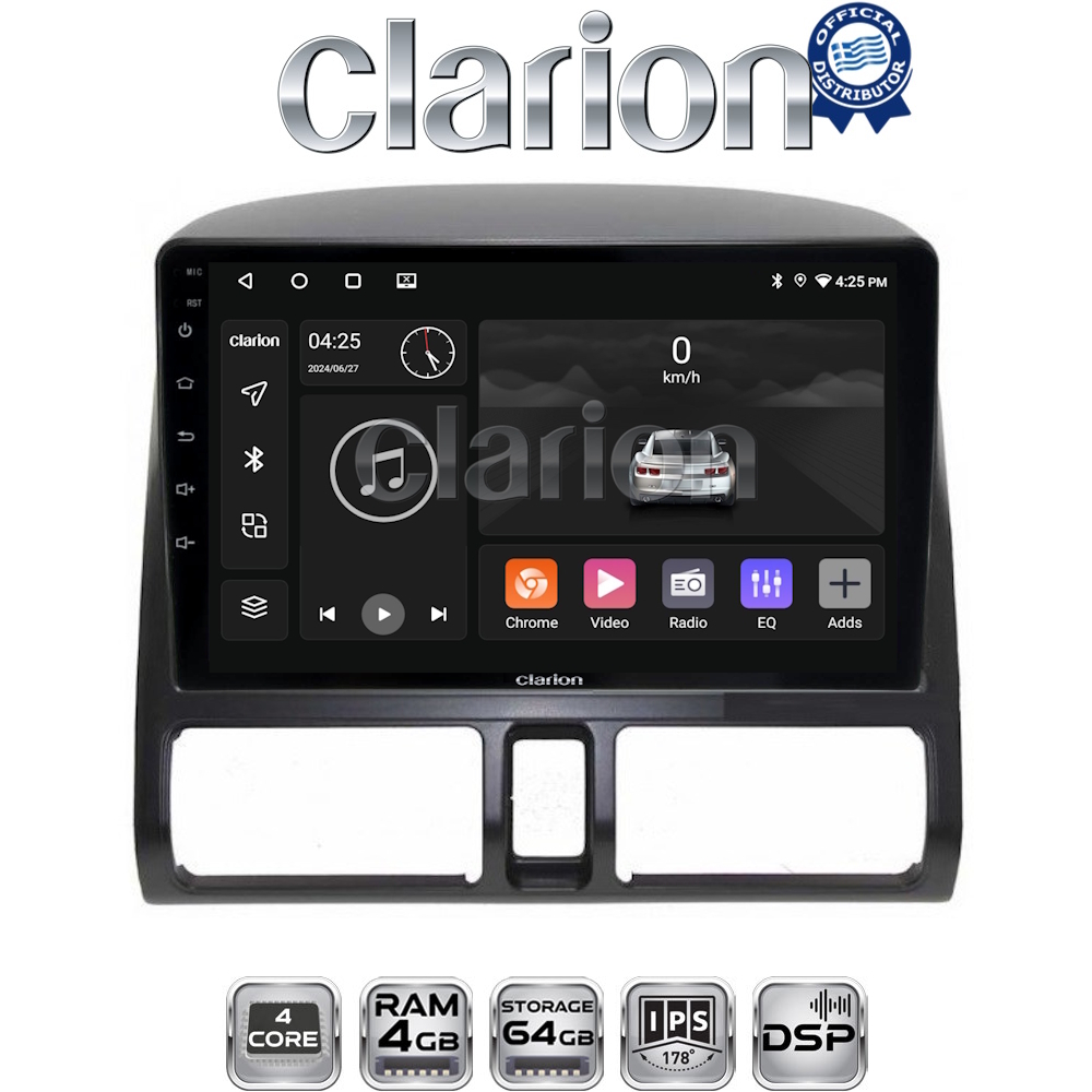 CLARION GL32376CL Οθόνη OEM Multimedia Αυτοκινήτου για HONDA CRV  1996-2006 (CarPlay/AndroidAuto/BT/GPS/WIFI/GPRS)