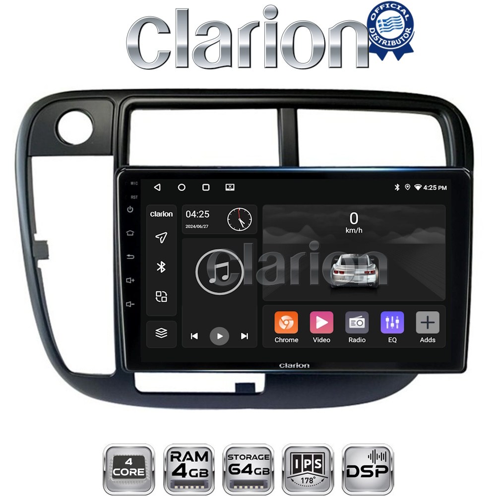CLARION GL32377 Οθόνη OEM Multimedia Αυτοκινήτου για Honda Civic 1999 > 2001 (CarPlay/AndroidAuto/BT/GPS/WIFI/GPRS)