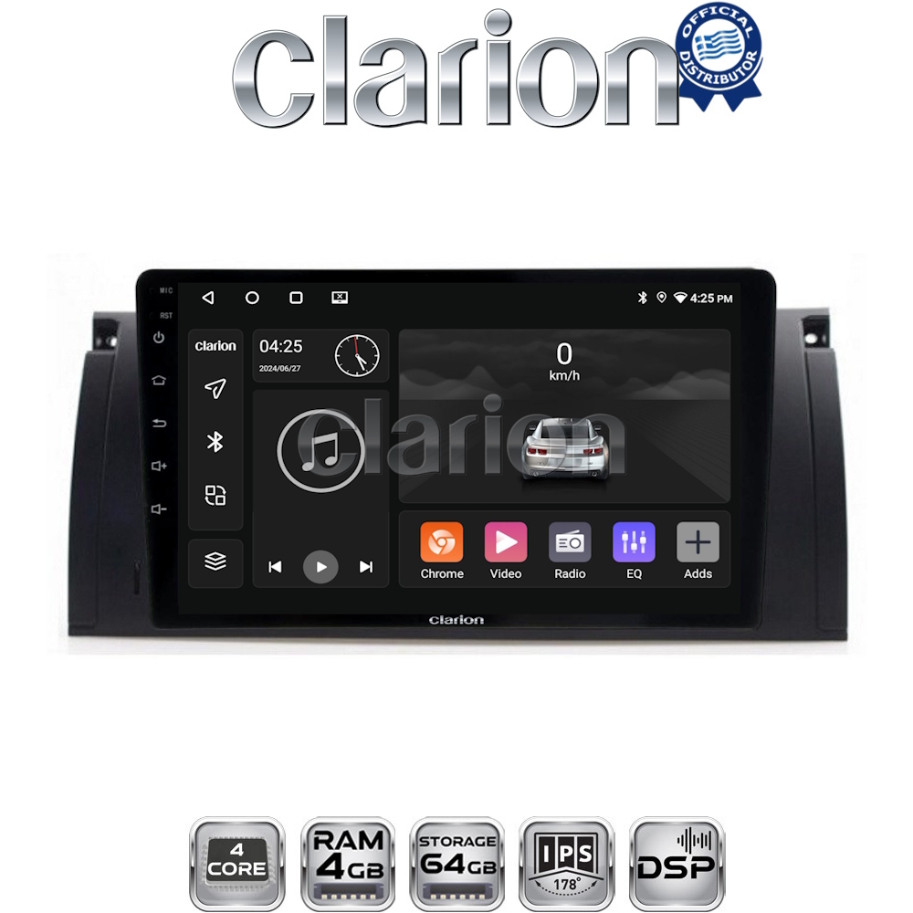 CLARION GL32395 Οθόνη OEM Multimedia Αυτοκινήτου για BMW S5-S7-X5 (E38-E39-E59) 1998 2003 (CarPlay/AndroidAuto/BT/GPS/WIFI/GPRS)