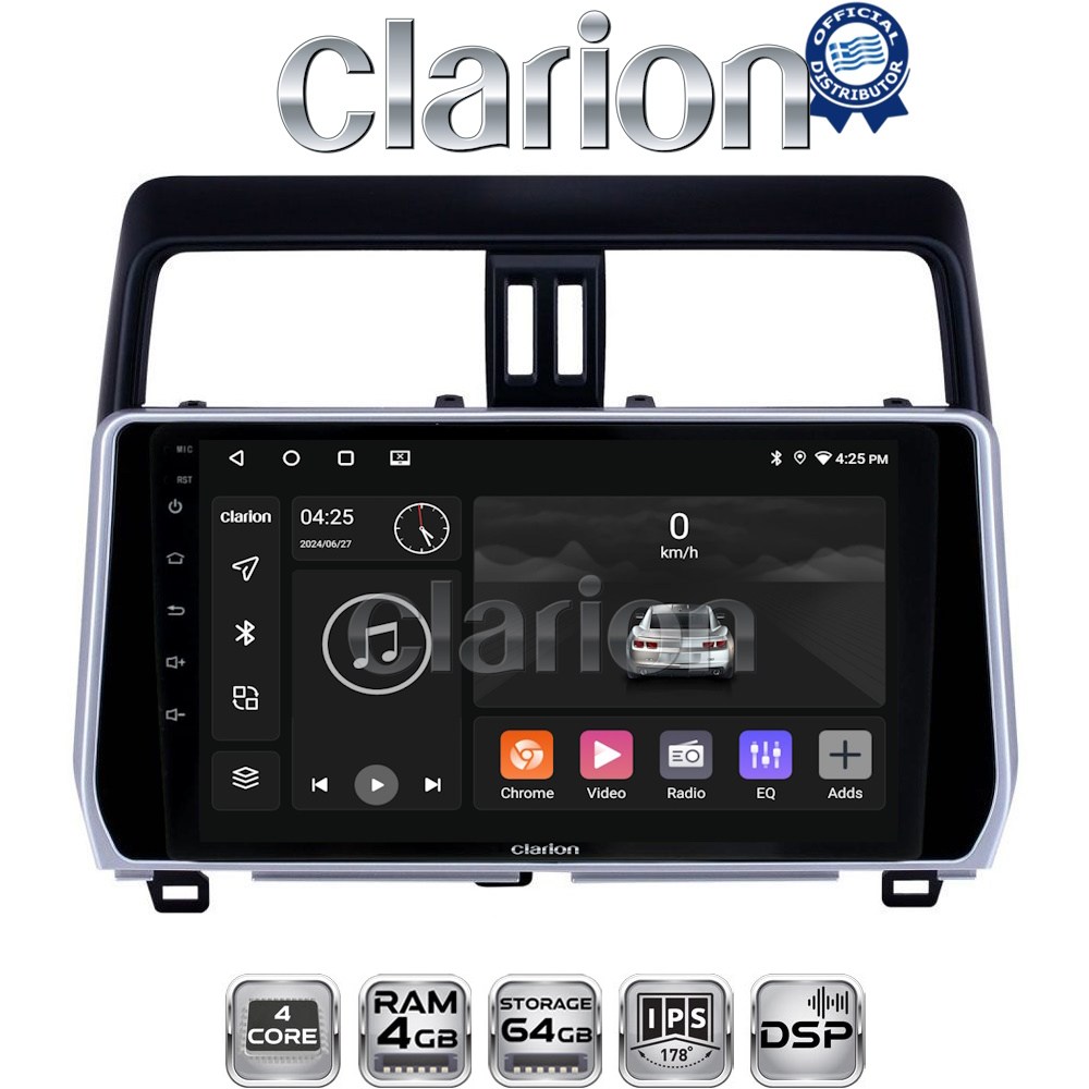 CLARION GL32400 Οθόνη OEM Multimedia Αυτοκινήτου για Toyota Land Cruiser 2019> (CarPlay/AndroidAuto/BT/GPS/WIFI/GPRS)