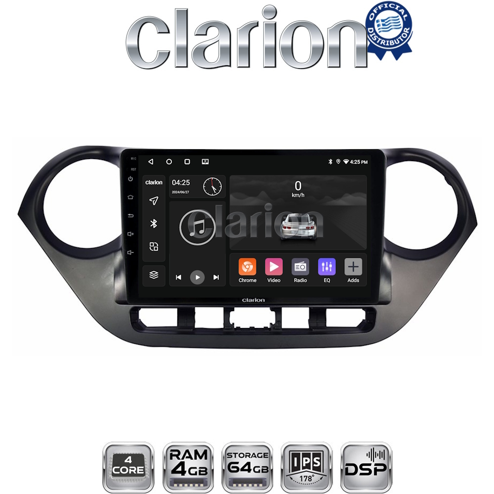 CLARION GL32406 Οθόνη OEM Multimedia Αυτοκινήτου για Hyundai i10 2014> (CarPlay/AndroidAuto/BT/GPS/WIFI/GPRS)