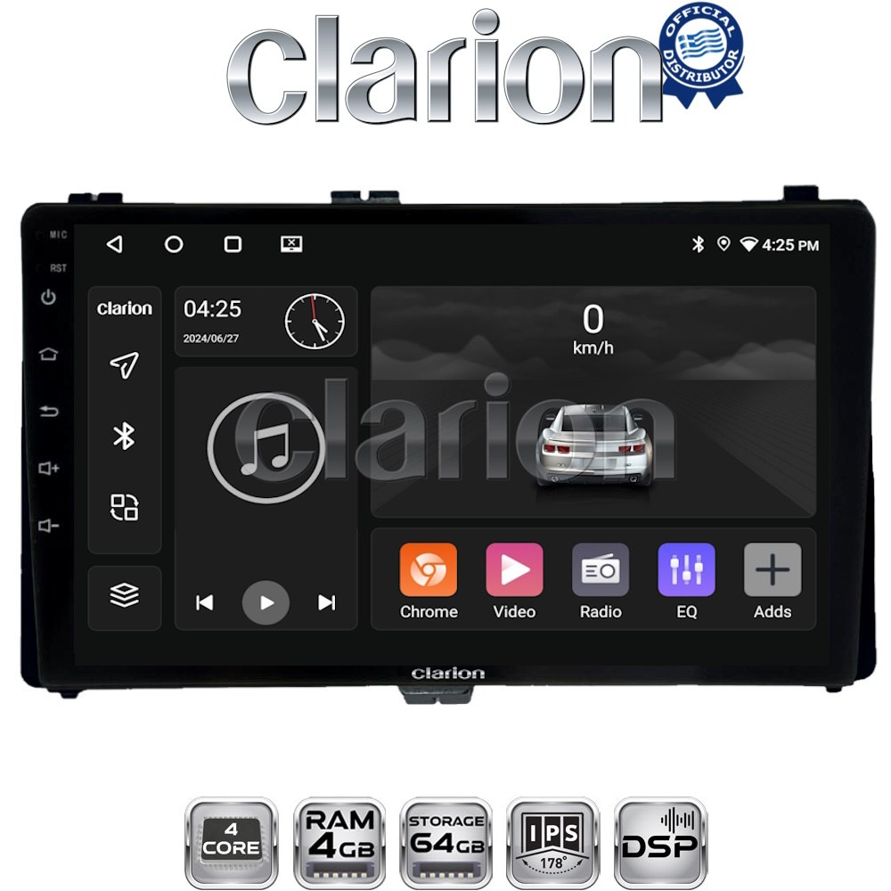CLARION GL32418 Οθόνη OEM Multimedia Αυτοκινήτου για Toyota Auris '15> & Corolla '17-'19 (CarPlay/AndroidAuto/BT/GPS/WIFI/GPRS)