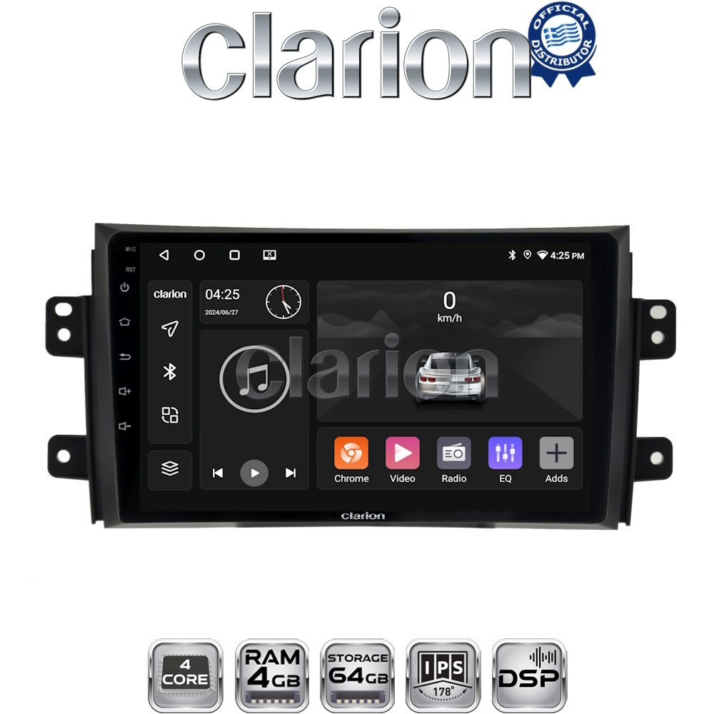 CLARION GL32446 Οθόνη OEM Multimedia Αυτοκινήτου για Fiat Sedici 2005 > 2013 Suzuki SX4 2005 > 2013 (CarPlay/AndroidAuto/BT/GPS/WIFI/GPRS)