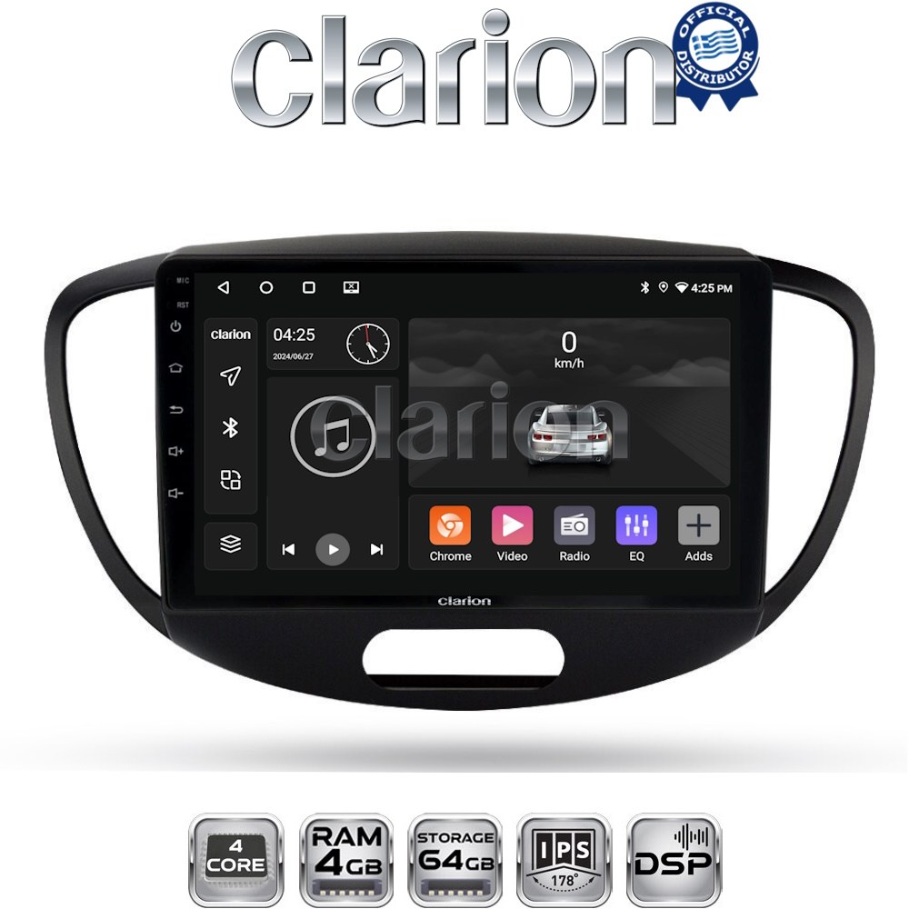 CLARION GL32455 Οθόνη OEM Multimedia Αυτοκινήτου για HYUNDAI i10 2008>2013 (CarPlay/AndroidAuto/BT/GPS/WIFI/GPRS)