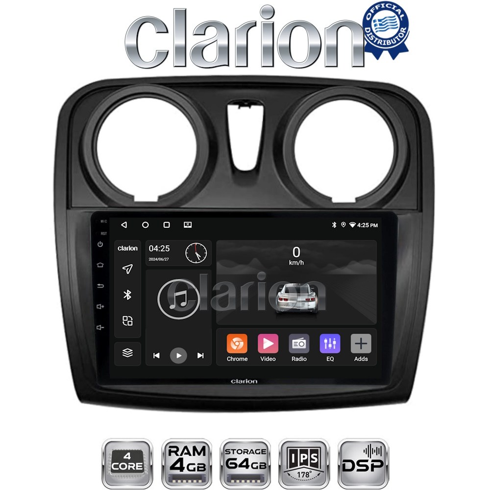 CLARION GL32457 Οθόνη OEM Multimedia Αυτοκινήτου για Dacia Santero 2012 > 2019 (CarPlay/AndroidAuto/BT/GPS/WIFI/GPRS)